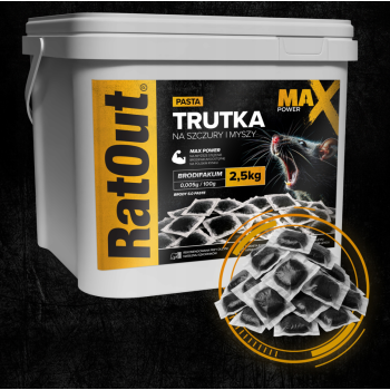 RatOut Max Power pastalokaas met brodifacoum 50 ppm voor ratten en muizen