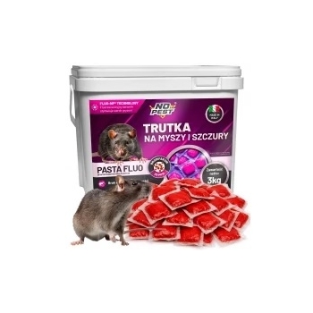 No Pest® Brodifacoum fluorescerende lokaaspasta tegen muizen en ratten – 3 kg