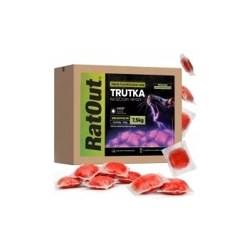 RatOut® Brodifacoum fluorescerende lokaaspasta – doos 7,5 kg