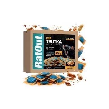 RatOut® Brodifacoum pindapasta – doos 25 kg