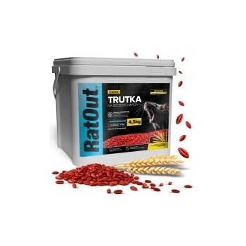 RatOut® Brodifacoum vergiftigd graan tegen muizen en ratten – emmer 4,5 kg