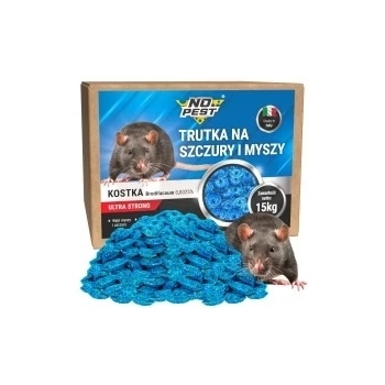 lokaasgif tegen ratten, muizen en knaagdieren No Pest® blauwe lokaasblok Brodifacoum 15kg
